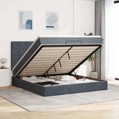 vidaXL Ottoman Sengeramme Med Madrasser 180x200 cm Mørkegrå Sängpaket