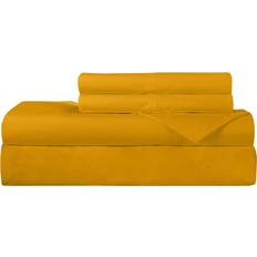 Royale Linens 300 Thread Count Long Staple Combed Cotton Set 4 Piece Bed Sheet Yellow