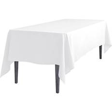 LTC LinenTablecloth 60 x 102-Inch Rectangular Polyester Tablecloth White