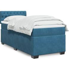 90cm - Single Beds Bed Packages vidaXL Box Spring Bed with Mattress 90x190 cm Dark Blue