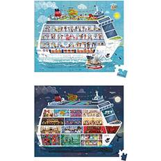 Janod 2 Puzzles Cruise Ship 100 And 200 Pieces J02726