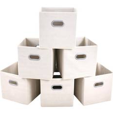 Beige Storage Boxes MAX Houser Fabric Bins Cubes Baskets Containers Set of 6 Storage Box