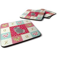 Beige Coasters Caroline's Treasures Beige Wellman Chinchilla Love Foam Set of 4 Coasters Multicolor Coaster