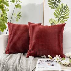 JUSPURBET Throw Pillow Covers 16x16 Set of 2 Cushion Cover Red