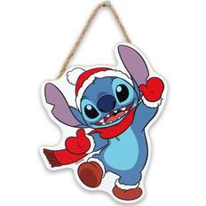 Open Road Brands Disney Lilo and Stitch Winter Stitch Hanging Wood Wall Decor