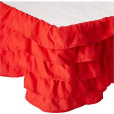 Red Valance Sheets Elegant Comfort Luxurious Premium Quality 1500 Thread Count Wrinkle Fade Resistant Egyptian Quality Microfiber Multi-Ruffle Bed Skirt 15 inch Dro Valance Sheet Red