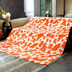 & Throws King Size Soft Fleece 108x90 Inches Blankets Orange