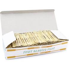 Bamboo Forks UPlama 750 Pcs Bamboo Forks Wooden Appetizer 34 inch Fork