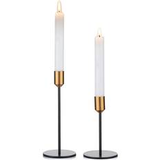 Candle Holders on sale Nuptio Candlestick Holders Taper 2 Pcs Gold Black Brass Candle Holder 2pcs