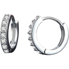 Shein Cubic Zirconia Decor Hoop Earrings
