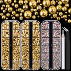 Arts & Crafts BelleBoost Flatback Rhinestones and Half Round Pearls Kit 4000pcs