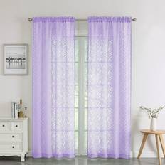 Chyhomenyc Marilyn Light Purple Sheer Curtains 72 Inch Length 2 Panels Set