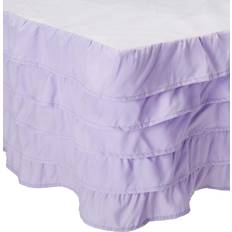 Purple Valance Sheets Elegant Comfort Luxurious Premium Quality 1500 Thread Count Wrinkle Fade Resistant Egyptian Quality Microfiber Multi-Ruffle Bed Skirt 15 inch Dro Valance Sheet Purple