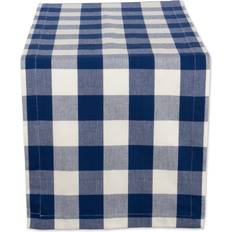 Textiles Design Imports DII Navy Buffalo Check Table Runner Tablecloth Blue