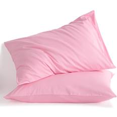 Textiles NTBAY Standard Cotton Pillowcases Set of 2 20x26 Pillow Case Pink