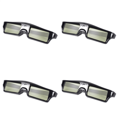 3D Glasses Jojomino 4X Rechargeable Active Shutter 3D Glasses
