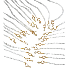 Copper Necklaces Shein 1pc Imitation Pearl Copper & Zirconia Letter Pendant Luxury & Fashionable Women's Ot Clasp Necklace