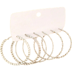 Shein 3pairs Fashionable Minimalist Geometric Hoop Earrings, Women's Holiday Gift