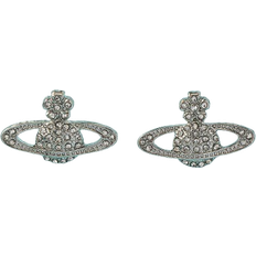 Shein 1pair Glamorous Zinc Alloy Rhinestone Planet Design Stud Earrings For Women For Daily Decoration