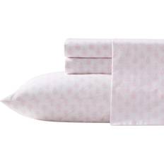 Laura Ashley Printed Cotton Percale Set Full with 2 Pillowcases Bed Sheet Pink (243.8x205.7cm)