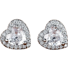 Smycken Shein Rhinestone Heart Design Stud Earrings