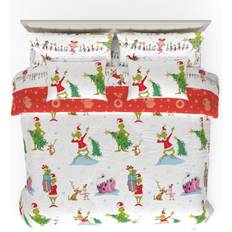 Textiles Franco Grinch Holiday Christmas Bedding Super Soft Comforter Sheet Set 7 Piece King Size Bed Linen