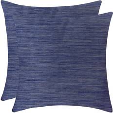 Bianchi Petals Dark Blue Euro Pillow Covers 26x26 Inch Pack of 2 Cushion Cover White