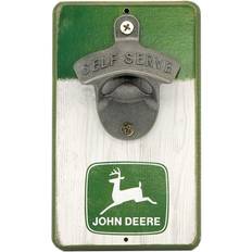 Wood Bottle Openers Open Road Brands John Deere Logo Wall Bottle Opener