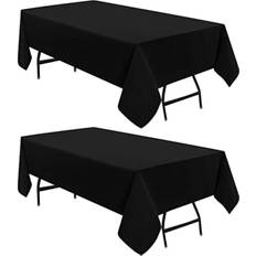 Textiles Utopia Kitchen Utopia Kitchen Rectangle Table Cloth 2 Pack 54x78 Inches Tablecloth Black