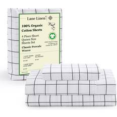 Textiles LANE LINEN 100% Organic Cotton Sheets RV Queen 4-Piece Bed Sheet