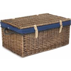 Blue Chests 17 Stories Wicker Rope Handled Trunk with Lining Blue Chest