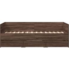 Hashtag Home Daybed With Drawers Brown Oak Single 3'