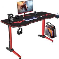 Blue Elephant Metal Frame Computer Desk With Cable Tray And Headphone Hook Red 73.66cm H x 139.7cm W x 62.48cm D