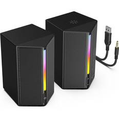 Fifine RGB Gaming Speaker with 3.5mm Aux Audio Cable