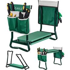 Sunix Garden Folding Kneeler Seat with EVA Foam Pad and 2 Tool Pouches