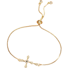 Shein 1pc Fashion Cubic Zirconia Cross Decor Bracelet For Women For Gift
