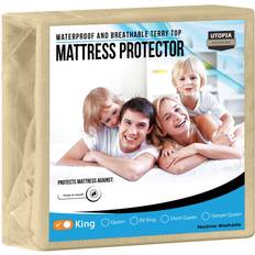 Beige Mattress Covers Utopia Bedding Waterproof Protector 200 GSM Mattress Cover Beige