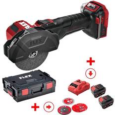 Flex Batteri Slipmaskiner Flex LBE 76 12-EC Akku Mini-Winkelschleifer 12 V 76 mm 2 Akkus 12V 5,0Ah + Lader