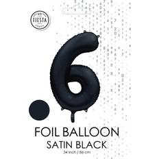 Festartikler Globos Sort Satin 6 Tal Ballon 86 cm