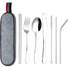Northix Bestick Northix Resebestick 8 Delar Silver Bestickset