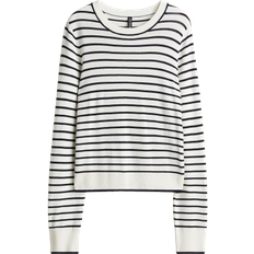 H&M Fine Knit Jumper - Cream/Striped