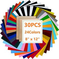 KAHEIGN 30 Pcs Heat Transfer Vinyl Sheets