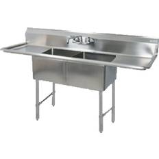 Drainboard Sinks BK Resources BKS-2-24-14-24T Sink Two Compartment 96 W x 29-13/16 D x 43-3/4 H Overall Size