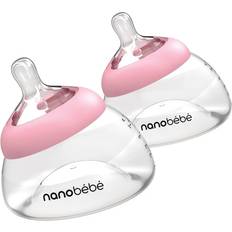Nanobébé Bröstmjölksflaska Anti-Kolik 2-pack 150 ml Rosa