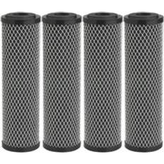 Plumbing Tlily 4 Pcs Carbon Water Filter 10 Inch Standard Whole House Wrap Sediment and Taste Odor Replacement