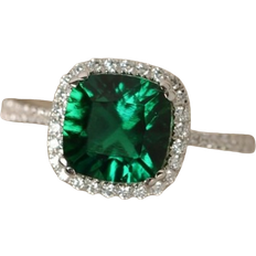 Shein 1pc Fashionable Square Shape Cubic Zirconia Ring For Women