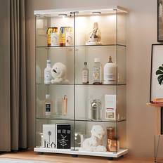 Wrought Studio Lajon Dining 64.7 H x 31.7 W x 14.3 D Glass Cabinet 31.7x64.7"