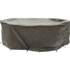 Rattan 6-Seater Elliptical Dining Set Water Repellent Garden Furniture Covers Khaki