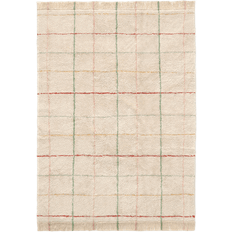 Tvättbar Matta Färgade Linjer Bädda Unisex Beige 90 x 130 cm