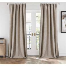 Curtains & Accessories CUCRAF Blackout Back Tab and Rod Pocket Curtains 84 Inch Length 2 Panels Set